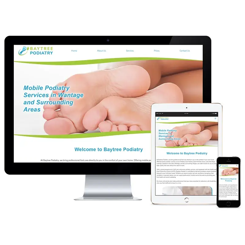 Custom website design - Baytree Podiatry