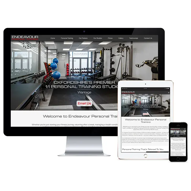 Custom website design - Endeavour Personal Training, Wantage