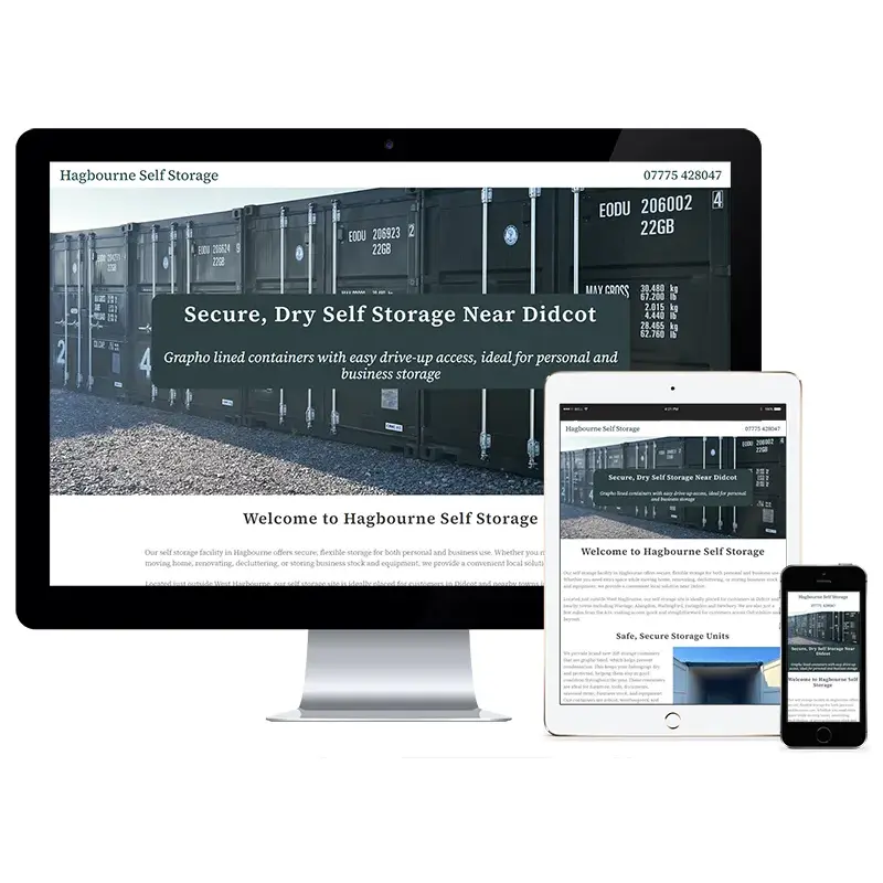 Custom web design - Hagbourne Self Storage