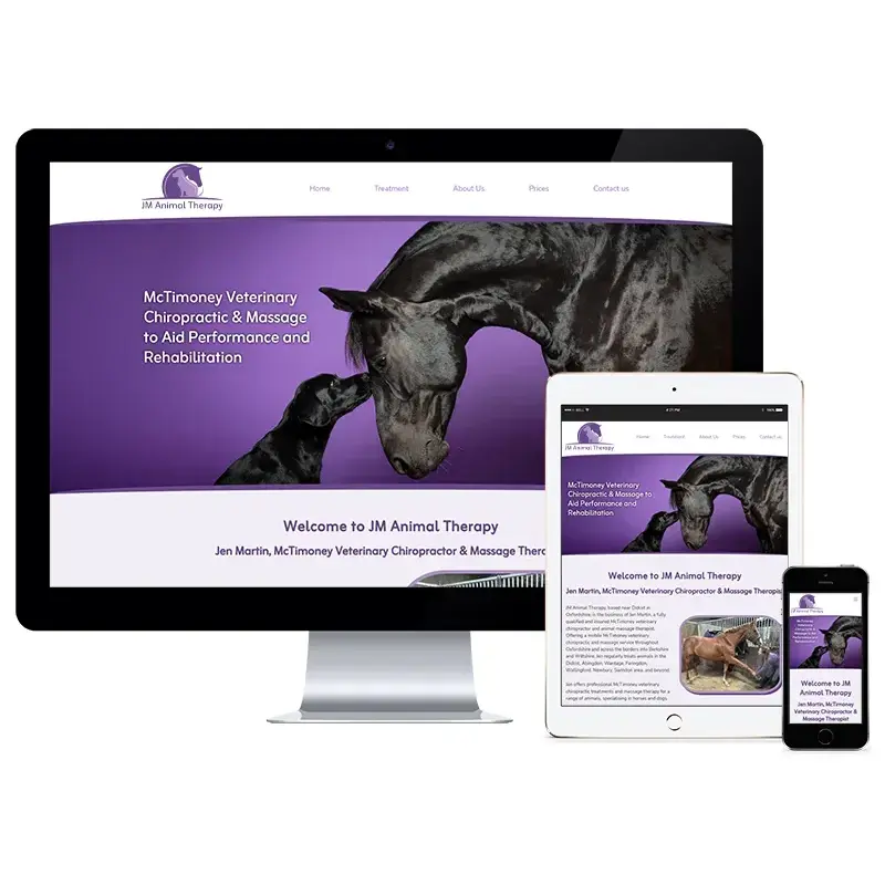 Custom web design - JM Animal Therapy