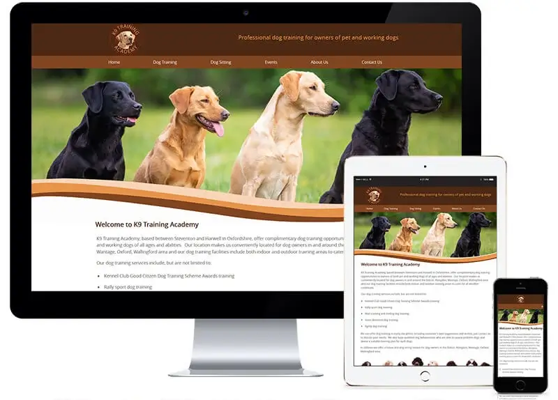 Website Design for K9 Training Academy